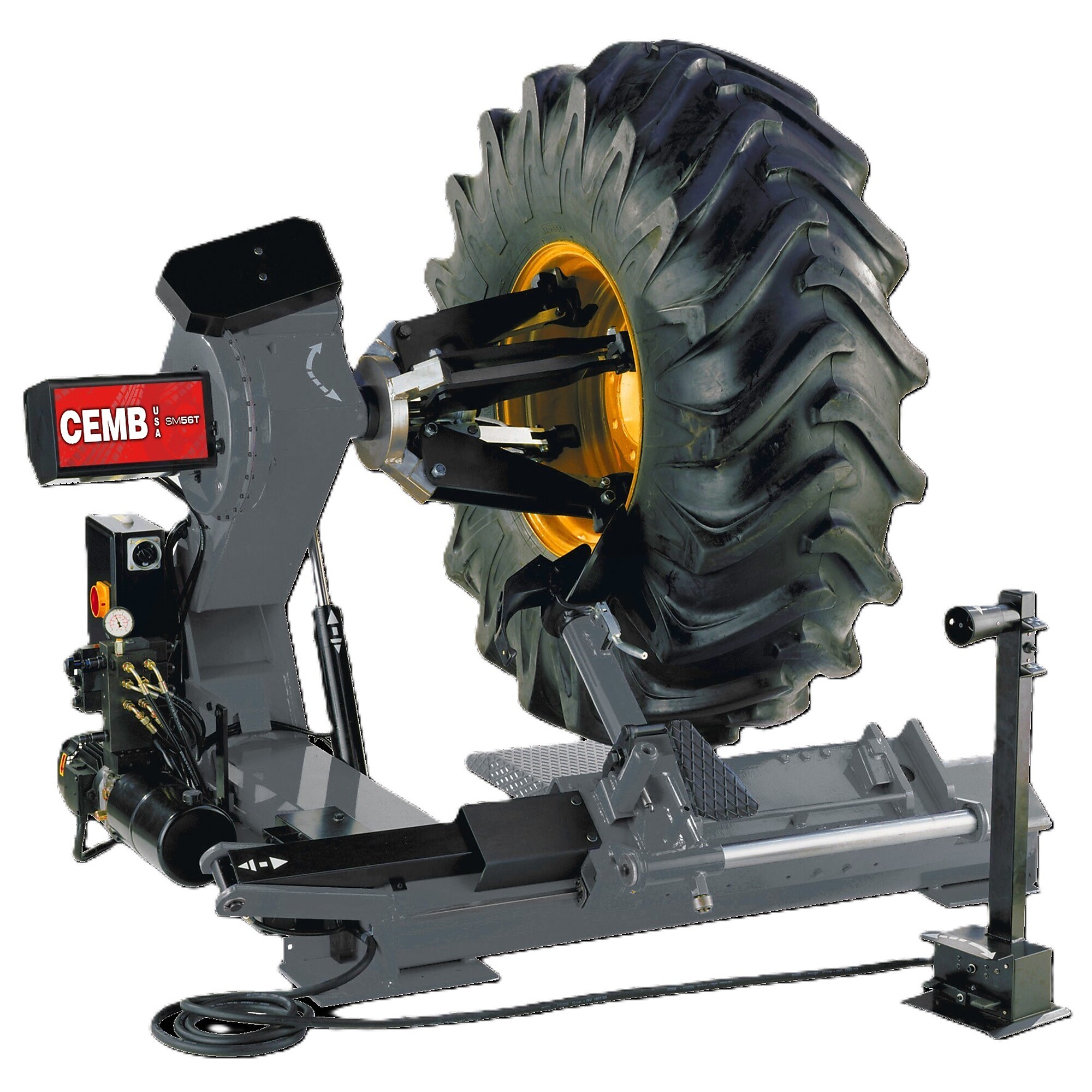 CEMB, AG/Truck/Bus Heavy-Duty Tire Changer, Power Type Electric, Control Type Remote Stand, Volts 230V/3-phase, Model# SM56T